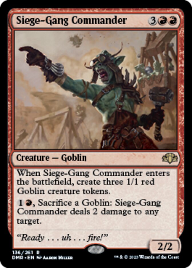 Siege-Gang Commander [Dominaria Remastered] | Cards and Coasters CA