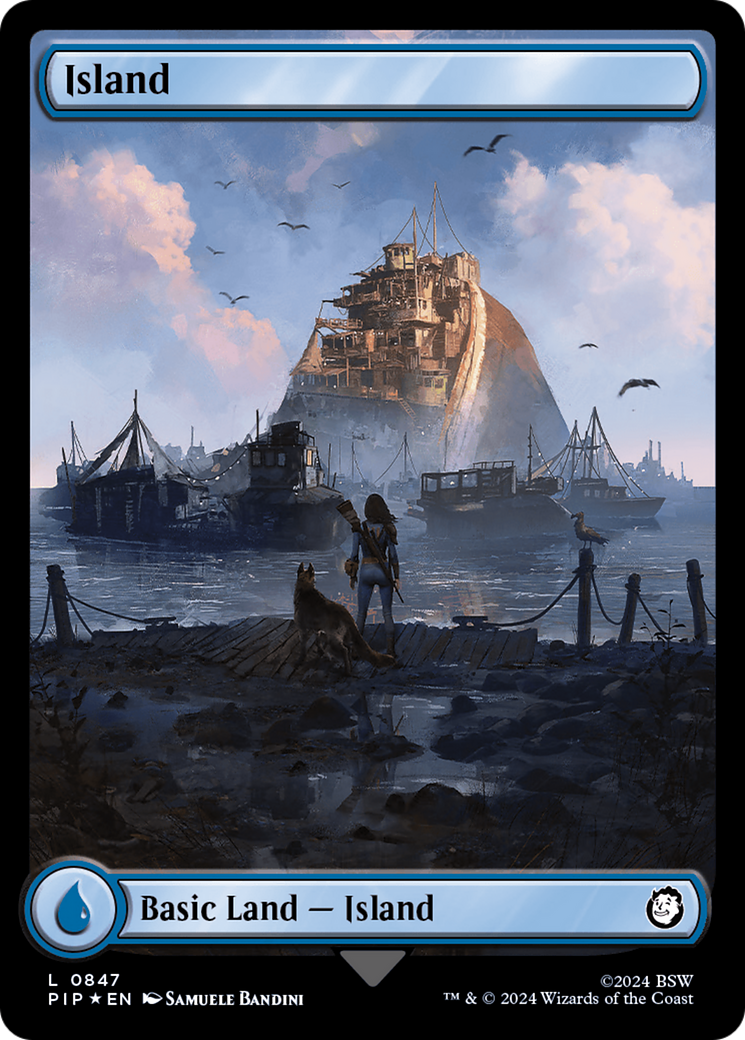 Island (0847) (Surge Foil) [Fallout] | Cards and Coasters CA