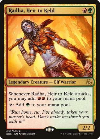 Radha, Heir to Keld [Duel Decks: Mind vs. Might] | Cards and Coasters CA