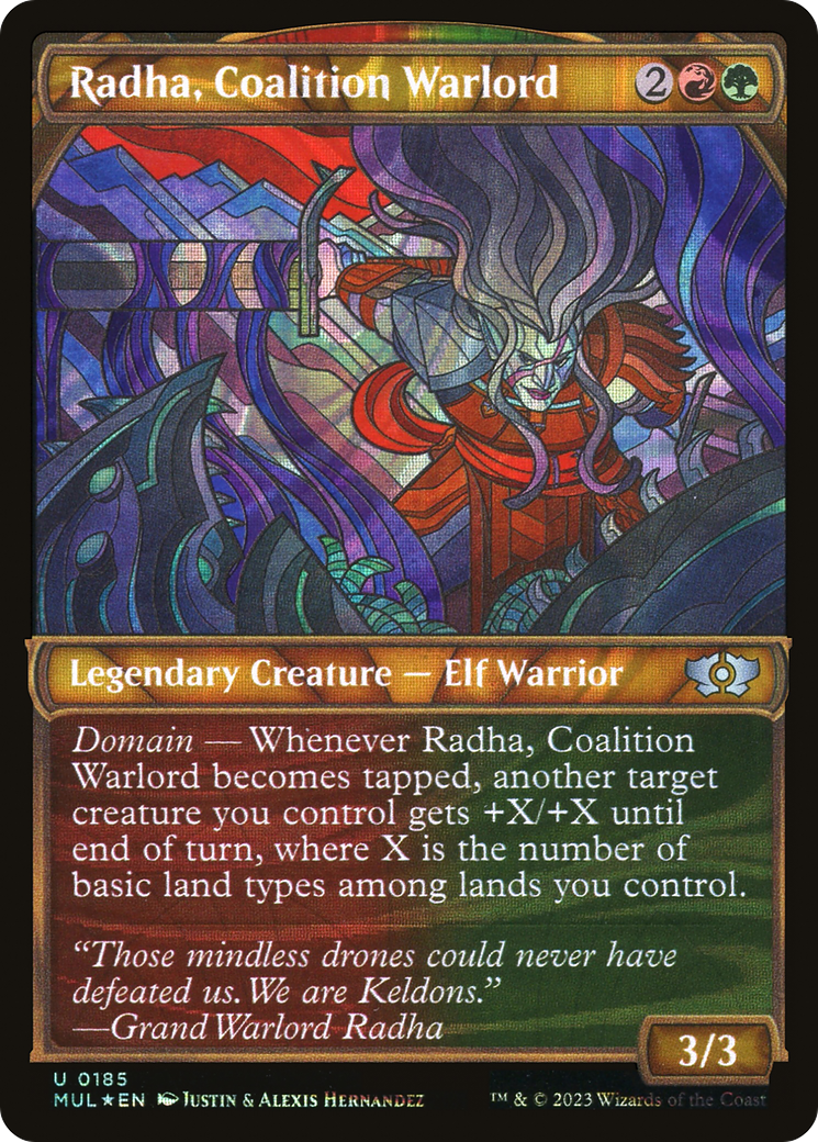 Radha, Coalition Warlord (Halo Foil) [Multiverse Legends] | Cards and Coasters CA