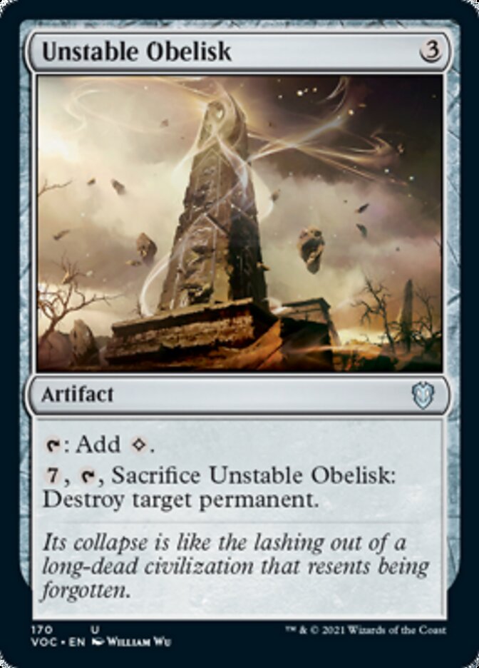 Unstable Obelisk [Innistrad: Crimson Vow Commander] | Cards and Coasters CA