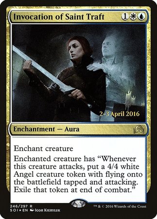Invocation of Saint Traft [Shadows over Innistrad Promos] | Cards and Coasters CA