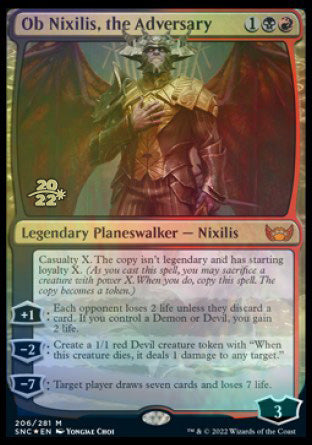 Ob Nixilis, the Adversary [Streets of New Capenna Prerelease Promos] | Cards and Coasters CA