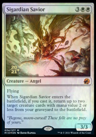 Sigardian Savior [Innistrad: Midnight Hunt Prerelease Promos] | Cards and Coasters CA