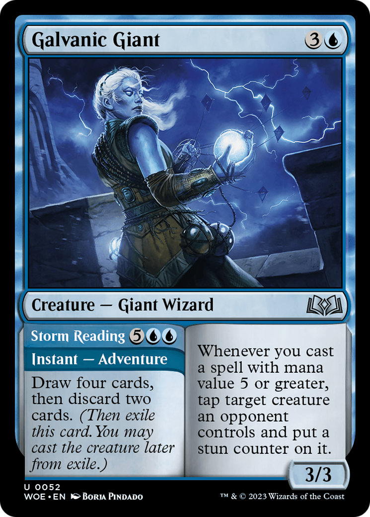 Galvanic Giant // Storm Reading [Wilds of Eldraine] | Cards and Coasters CA