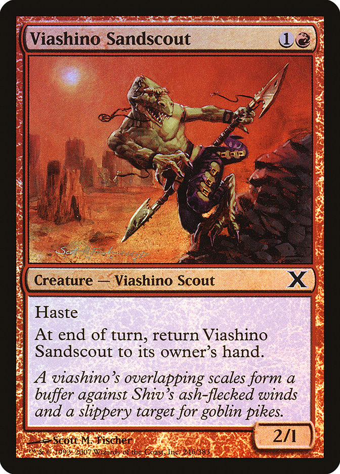 Viashino Sandscout (Premium Foil) [Tenth Edition] | Cards and Coasters CA