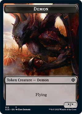 Demon // Demon Double-Sided Token [Starter Commander Decks] | Cards and Coasters CA