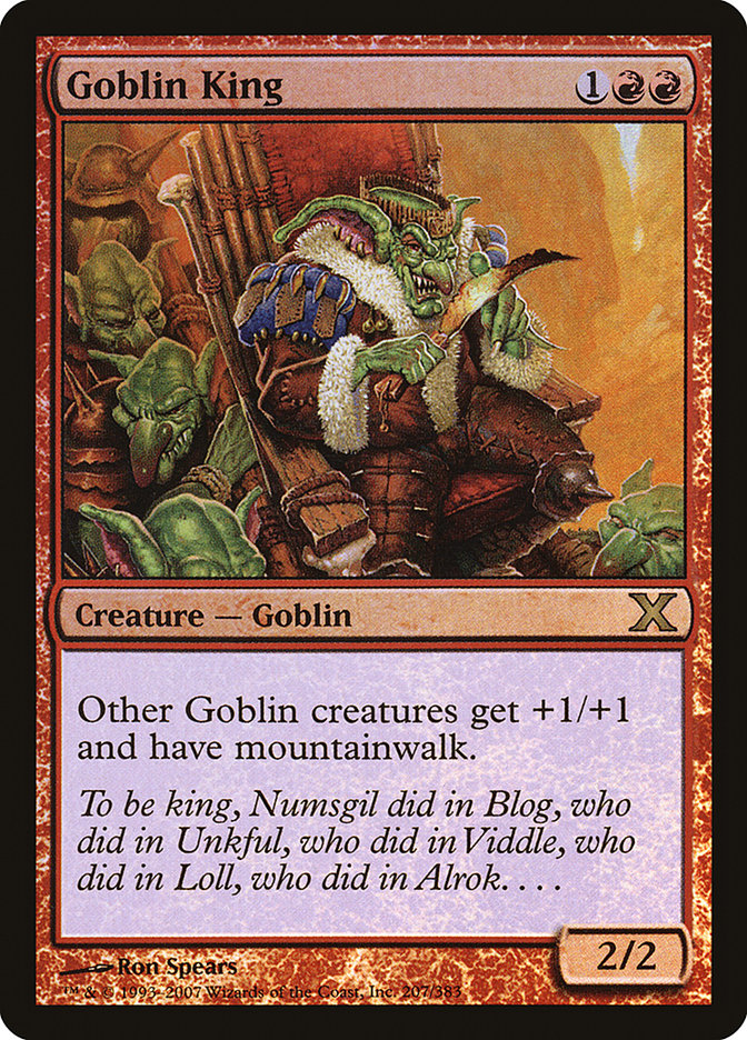 Goblin King (Premium Foil) [Tenth Edition] | Cards and Coasters CA