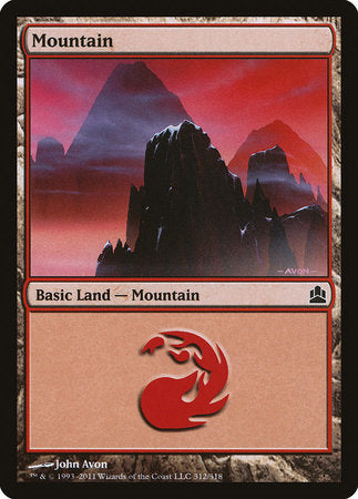 Mountain (312) [Commander 2011] | Cards and Coasters CA