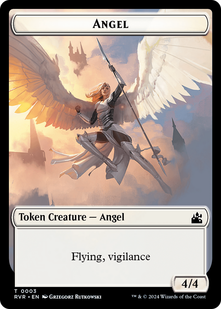 Goblin (0008) // Angel (0003) Double-Sided Token [Ravnica Remastered Tokens] | Cards and Coasters CA
