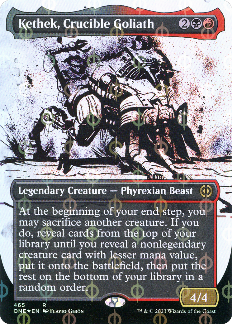 Kethek, Crucible Goliath (Borderless Ichor Step-and-Compleat Foil) [Phyrexia: All Will Be One] | Cards and Coasters CA