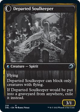 Devoted Grafkeeper // Departed Soulkeeper [Innistrad: Double Feature] | Cards and Coasters CA