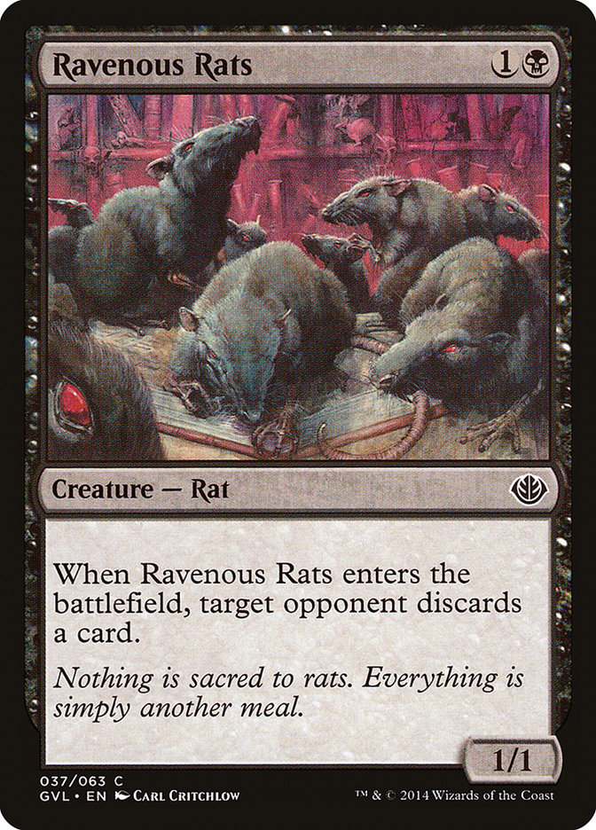Ravenous Rats (Garruk vs. Liliana) [Duel Decks Anthology] | Cards and Coasters CA