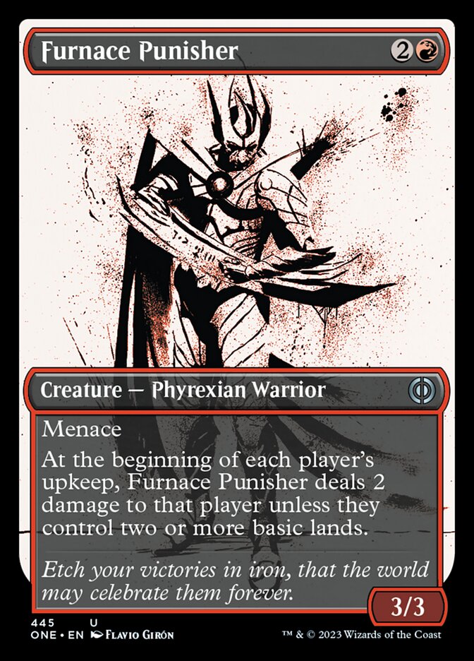 Furnace Punisher (Showcase Ichor Step-and-Compleat Foil) [Phyrexia: All Will Be One] | Cards and Coasters CA