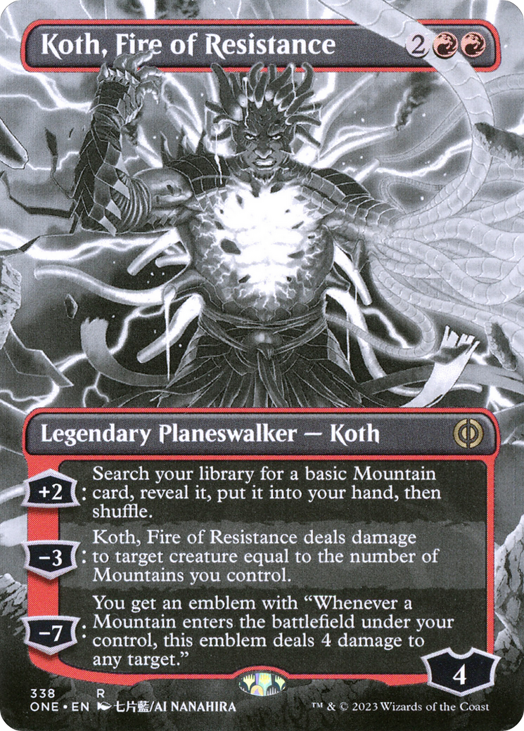 Koth, Fire of Resistance (Borderless Manga) [Phyrexia: All Will Be One] | Cards and Coasters CA