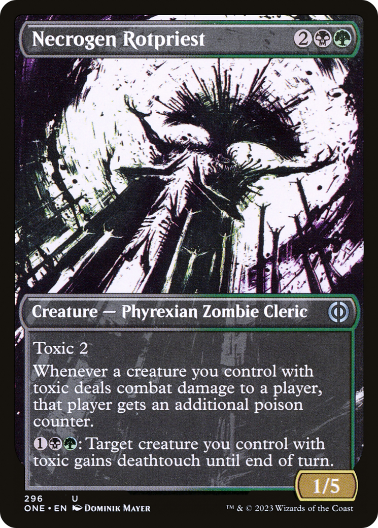Necrogen Rotpriest (Borderless Ichor) [Phyrexia: All Will Be One] | Cards and Coasters CA