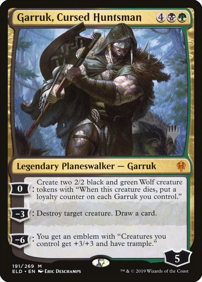 Garruk, Cursed Huntsman (Promo Pack) [Throne of Eldraine Promos] | Cards and Coasters CA