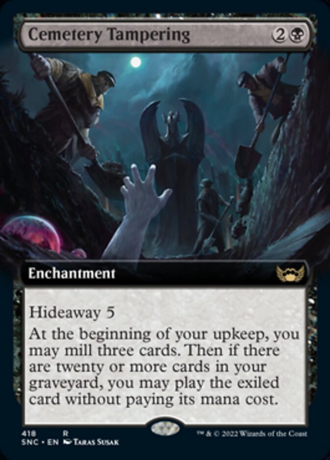 Cemetery Tampering (Extended Art) [Streets of New Capenna] | Cards and Coasters CA