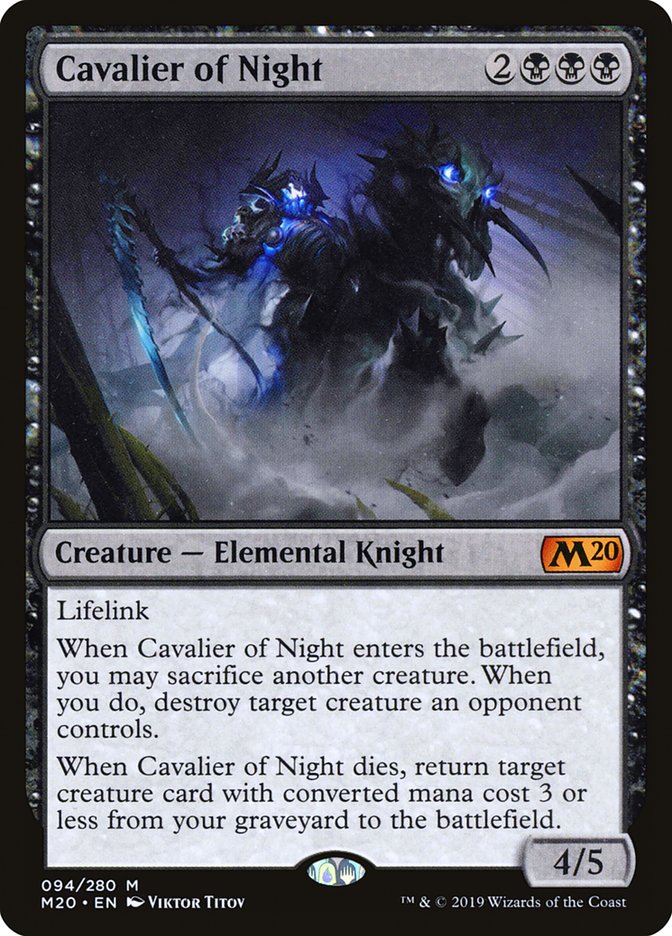 Cavalier of Night [Core Set 2020] | Cards and Coasters CA