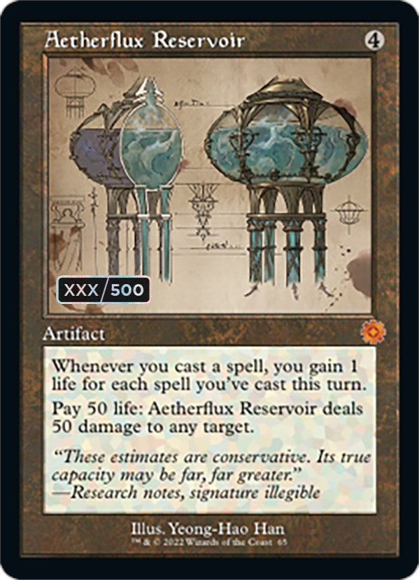Aetherflux Reservoir (Retro Schematic) (Serial Numbered) [The Brothers' War Retro Artifacts] | Cards and Coasters CA