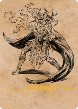 Livaan, Cultist of Tiamat Art Card (Gold-Stamped Signature) [Commander Legends: Battle for Baldur's Gate Art Series] | Cards and Coasters CA