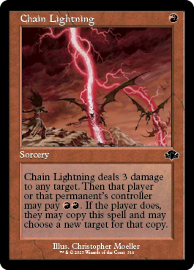 Chain Lightning (Retro) [Dominaria Remastered] | Cards and Coasters CA