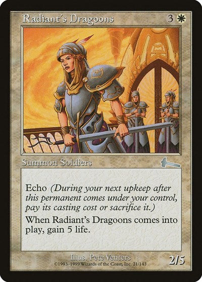 Radiant's Dragoons [Urza's Legacy] | Cards and Coasters CA