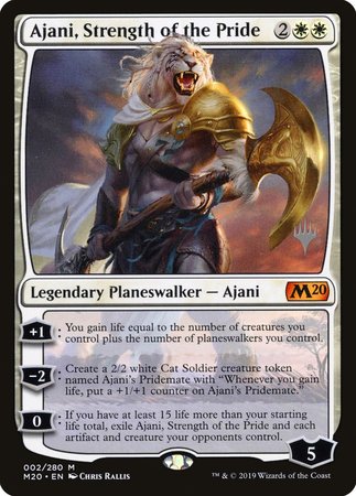 Ajani, Strength of the Pride [Core Set 2020 Promos] | Cards and Coasters CA