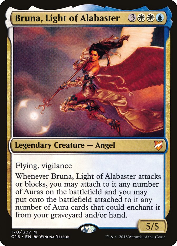 Bruna, Light of Alabaster (Oversized) [Commander 2018 Oversized] | Cards and Coasters CA