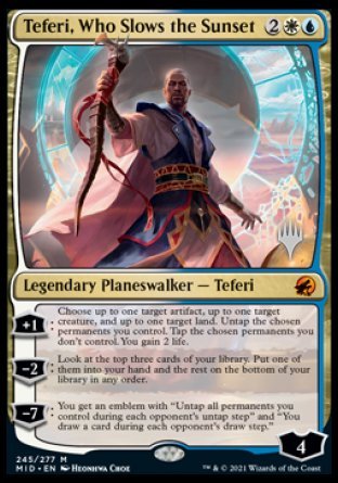 Teferi, Who Slows the Sunset (Promo Pack) [Innistrad: Midnight Hunt Promos] | Cards and Coasters CA