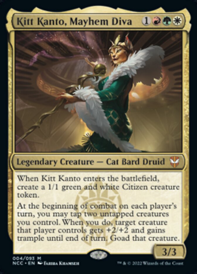 Kitt Kanto, Mayhem Diva [Streets of New Capenna Commander] | Cards and Coasters CA
