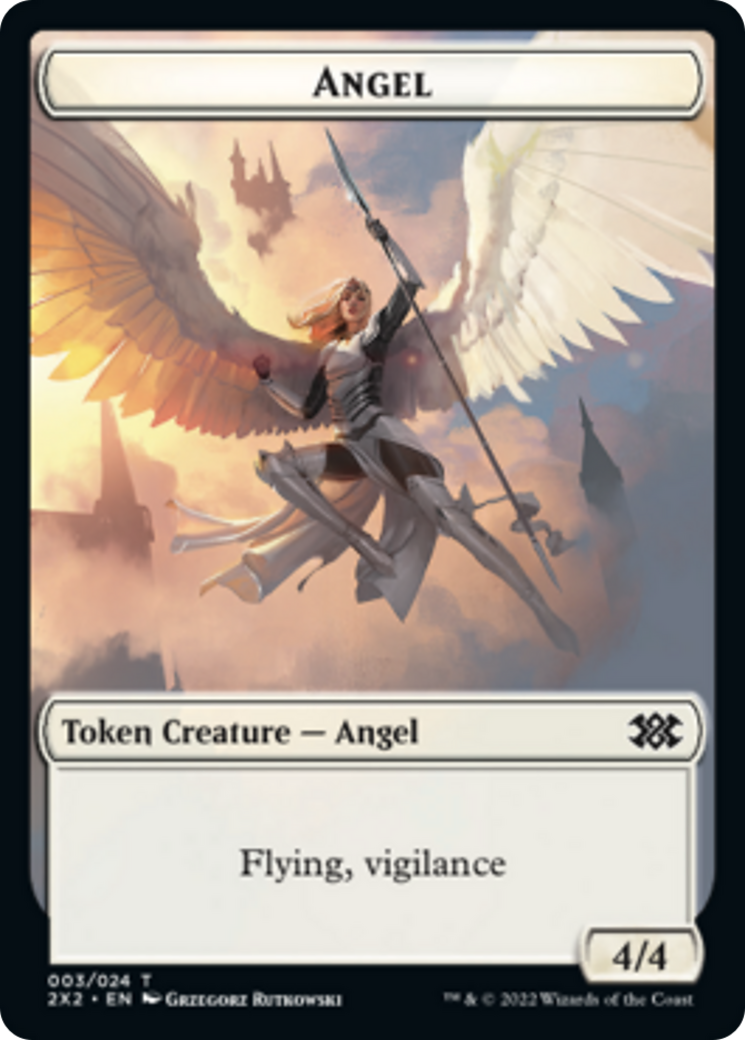 Egg // Angel Double-sided Token [Double Masters 2022 Tokens] | Cards and Coasters CA