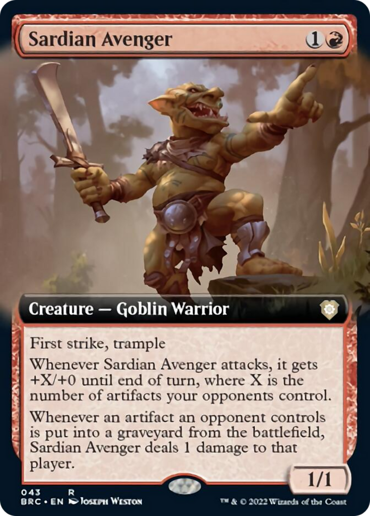 Sardian Avenger (Extended Art) [The Brothers' War Commander] | Cards and Coasters CA