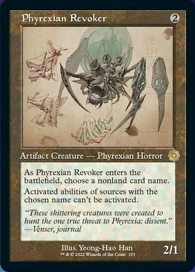 Phyrexian Revoker (Retro Schematic) [The Brothers' War Retro Artifacts] | Cards and Coasters CA