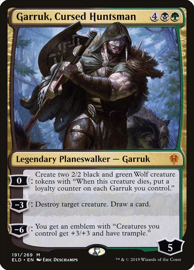 Garruk, Cursed Huntsman [Throne of Eldraine] | Cards and Coasters CA