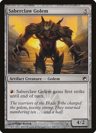 Saberclaw Golem [Scars of Mirrodin] | Cards and Coasters CA