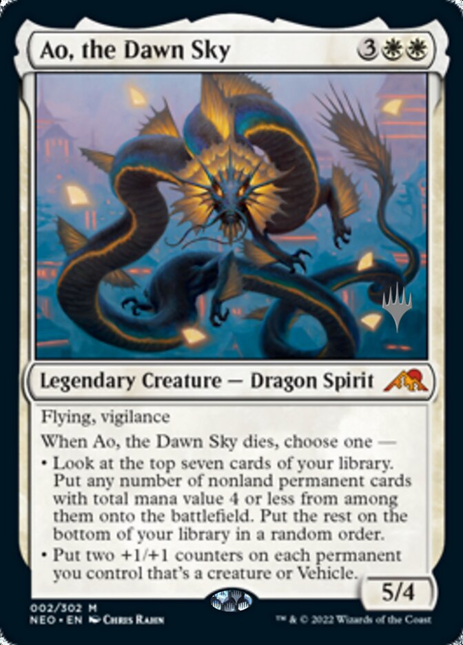 Ao, the Dawn Sky (Promo Pack) [Kamigawa: Neon Dynasty Promos] | Cards and Coasters CA