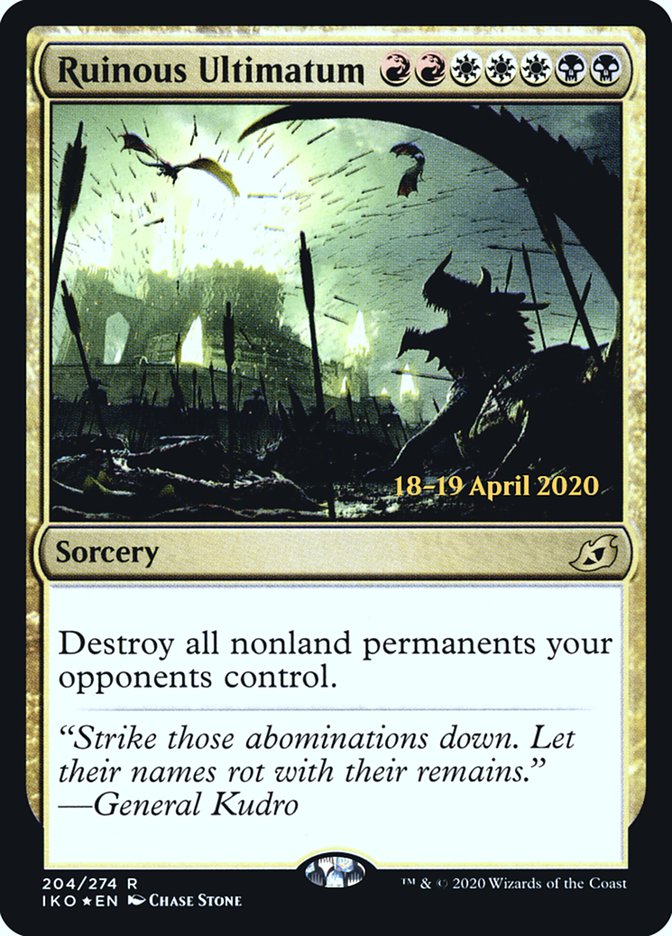 Ruinous Ultimatum  [Ikoria: Lair of Behemoths Prerelease Promos] | Cards and Coasters CA
