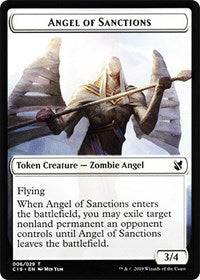 Angel of Sanctions // Horror Double-sided Token [Commander 2019 Tokens] | Cards and Coasters CA