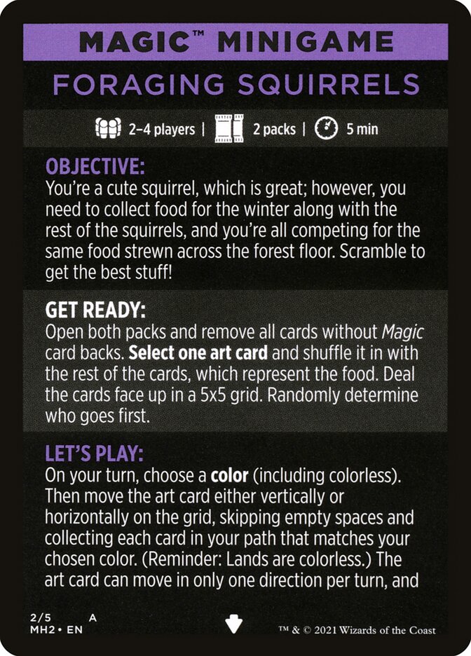 Foraging Squirrels (Magic Minigame) [Modern Horizons 2 Minigame] | Cards and Coasters CA