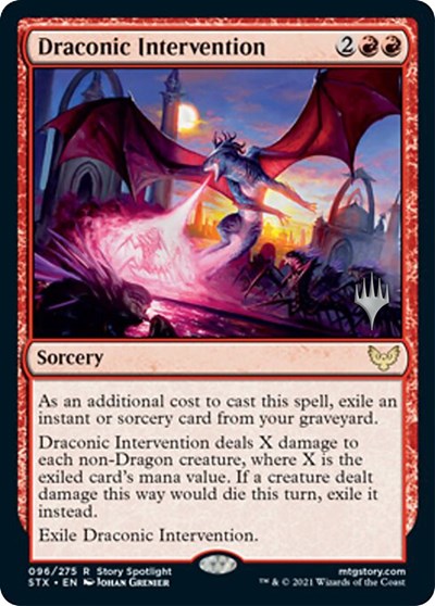 Draconic Intervention (Promo Pack) [Strixhaven: School of Mages Promos] | Cards and Coasters CA