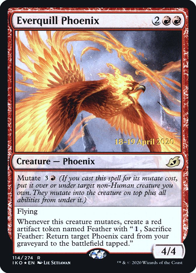 Everquill Phoenix  [Ikoria: Lair of Behemoths Prerelease Promos] | Cards and Coasters CA