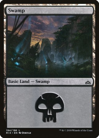 Swamp [Rivals of Ixalan] | Cards and Coasters CA