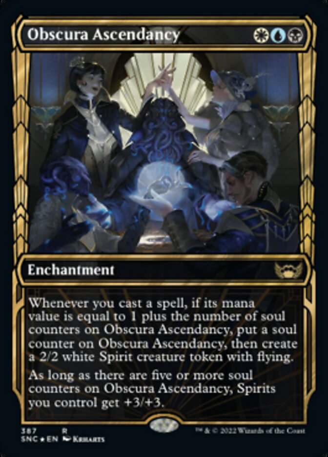 Obscura Ascendancy (Showcase Golden Age Gilded Foil) [Streets of New Capenna] | Cards and Coasters CA