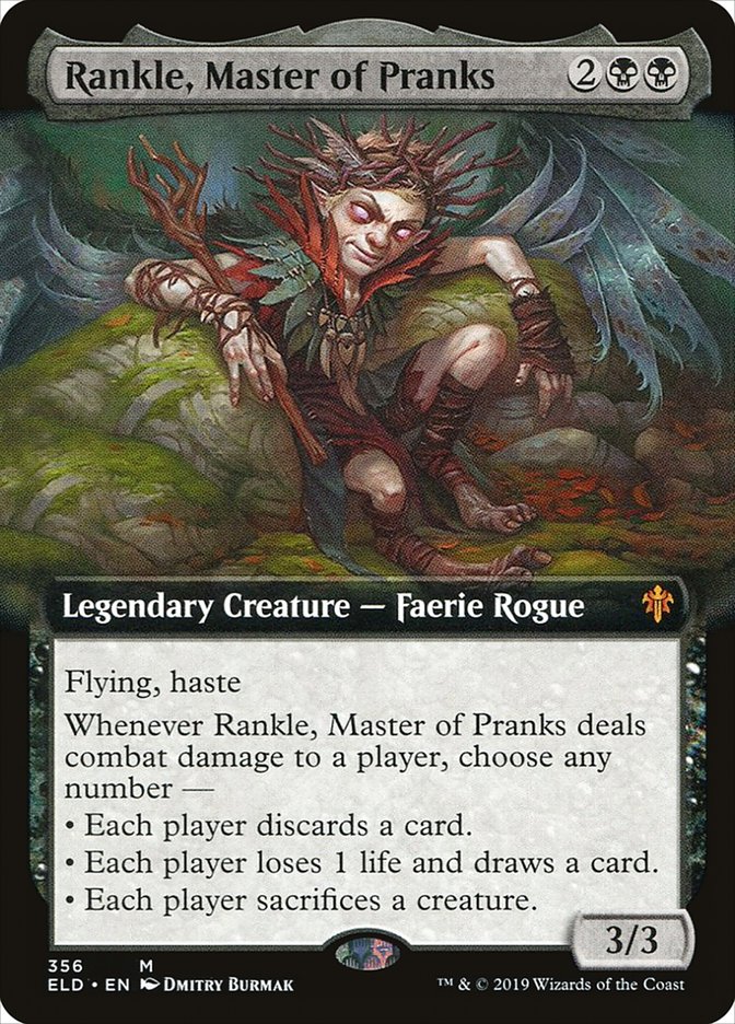 Rankle, Master of Pranks (Extended Art) [Throne of Eldraine] | Cards and Coasters CA