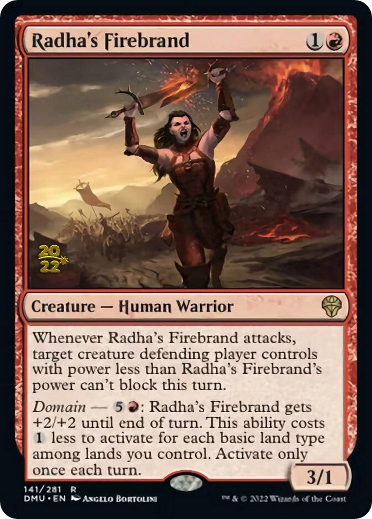 Radha's Firebrand [Dominaria United Prerelease Promos] | Cards and Coasters CA