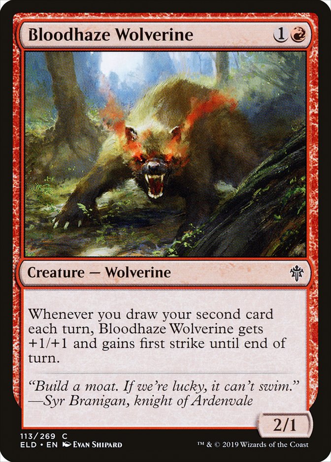 Bloodhaze Wolverine [Throne of Eldraine] | Cards and Coasters CA