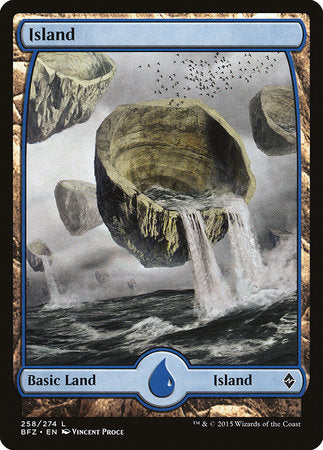 Island (258) - Full Art [Battle for Zendikar] | Cards and Coasters CA