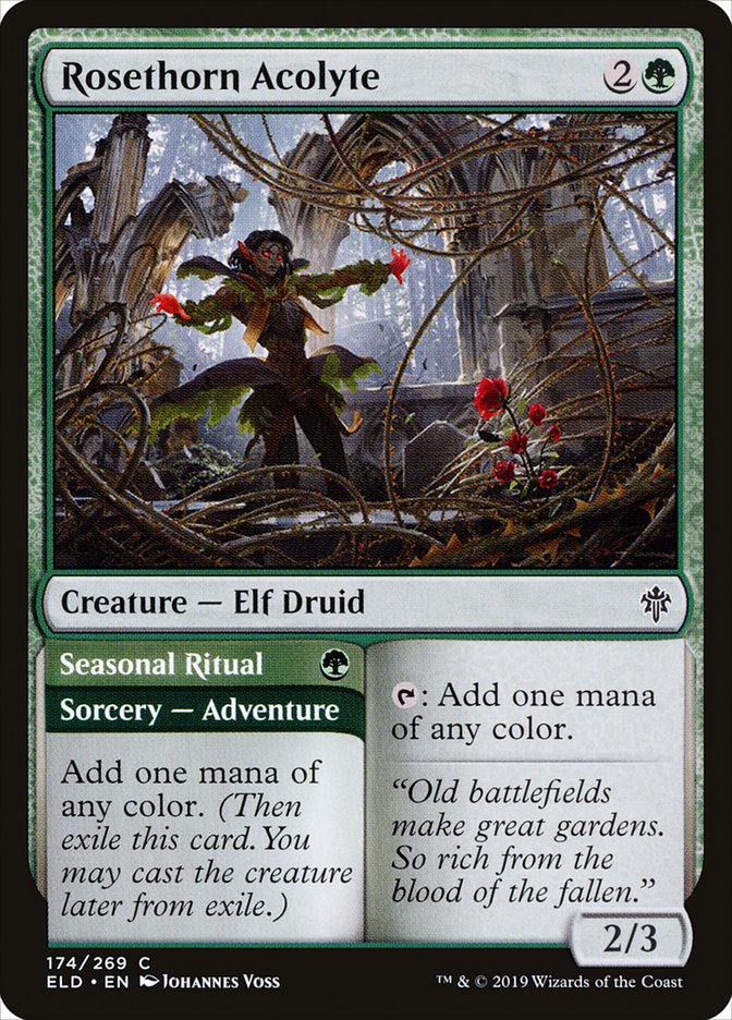 Rosethorn Acolyte // Seasonal Ritual [Throne of Eldraine] | Cards and Coasters CA