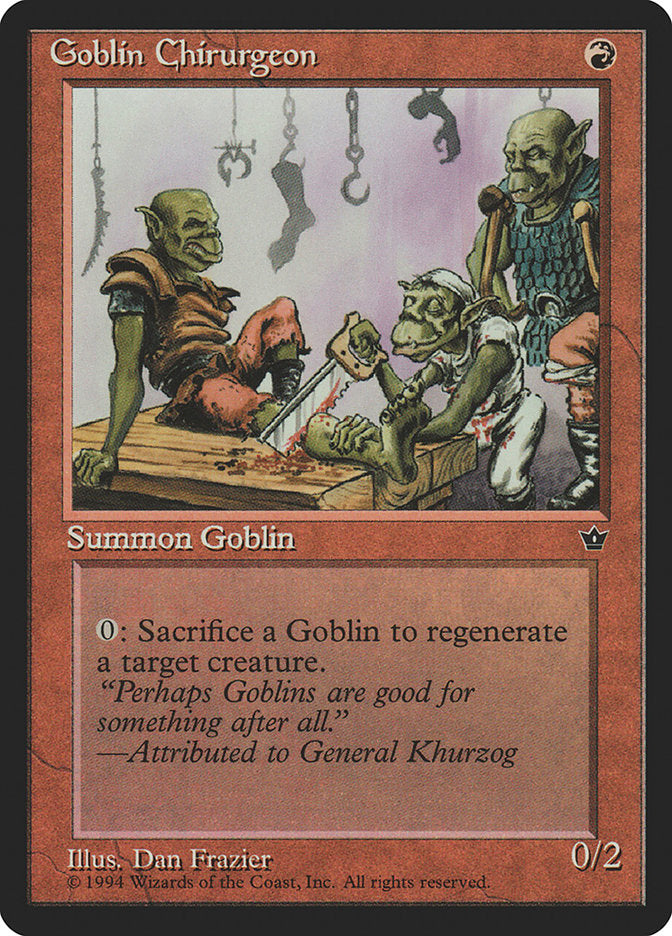 Goblin Chirurgeon (Dan Frazier) [Fallen Empires] | Cards and Coasters CA